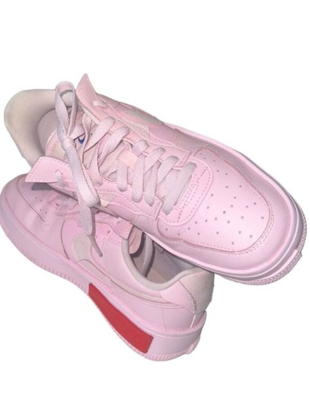 Nike Air Force 1 Fontaka Foam Pink Low Top Leather Sneakers Women's Size 8